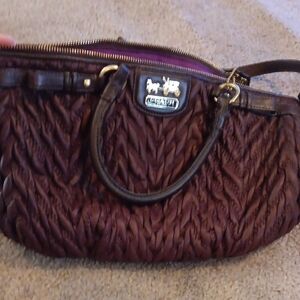 Coach Brown Textured Handbag